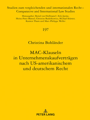 cover image of MAC-Klauseln in Unternehmenskaufverträgen nach US-amerikanischem und deutschem Recht